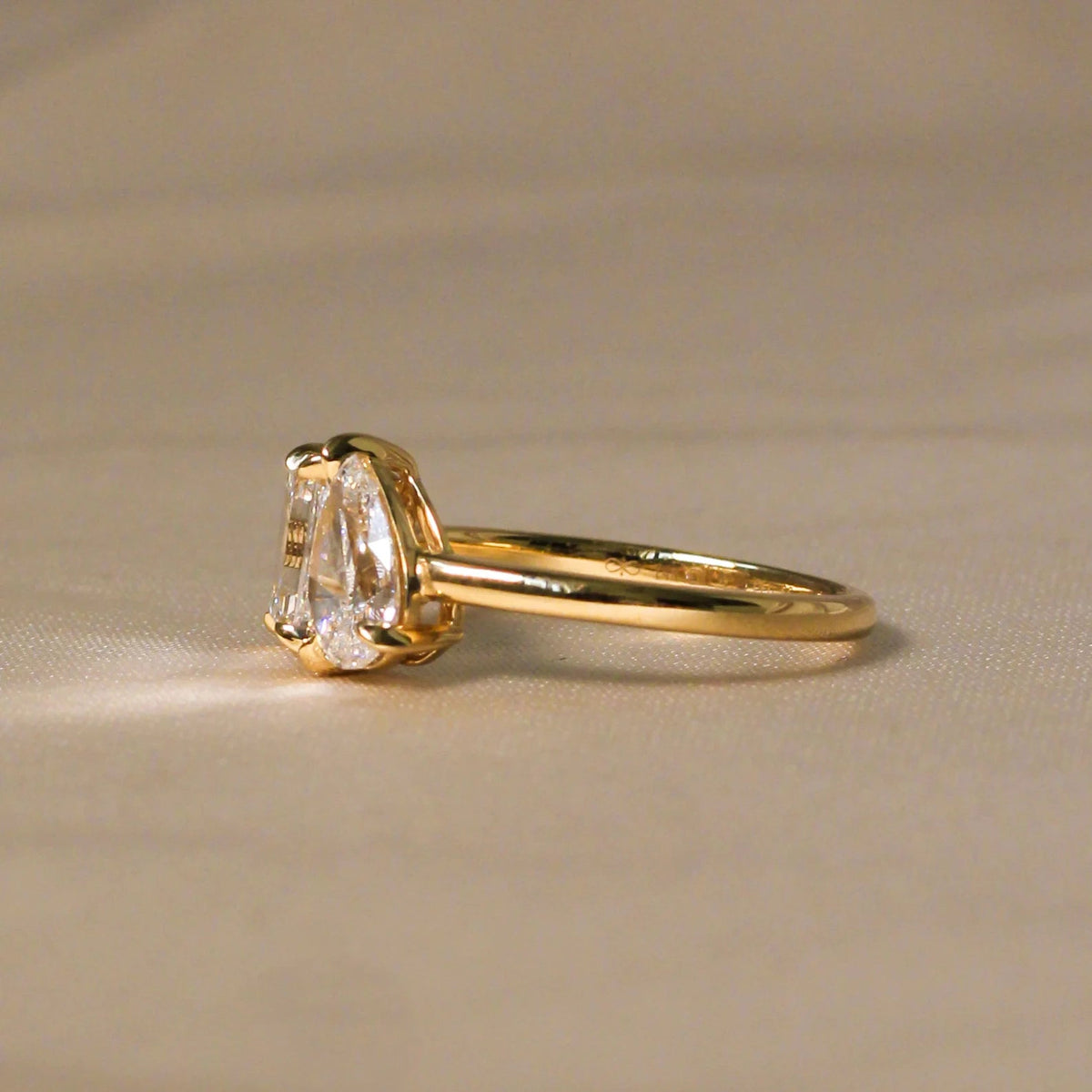 Pear and Emerald Cut Diamond Toi et Moi Ring View 9