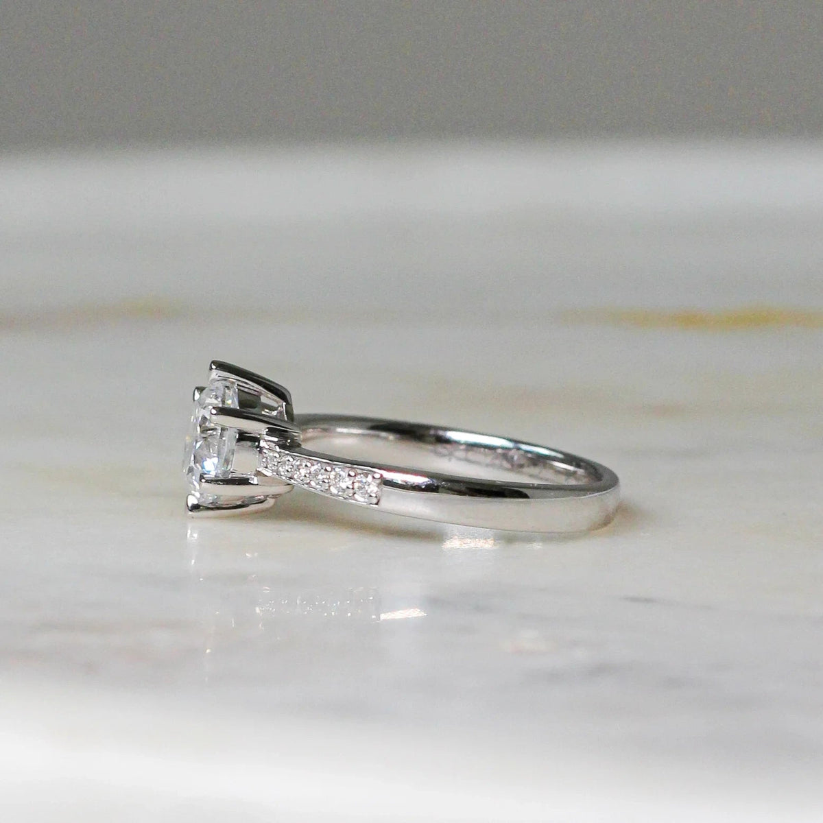 Round Brilliant Diamond Engagement Ring with Diamo View 9