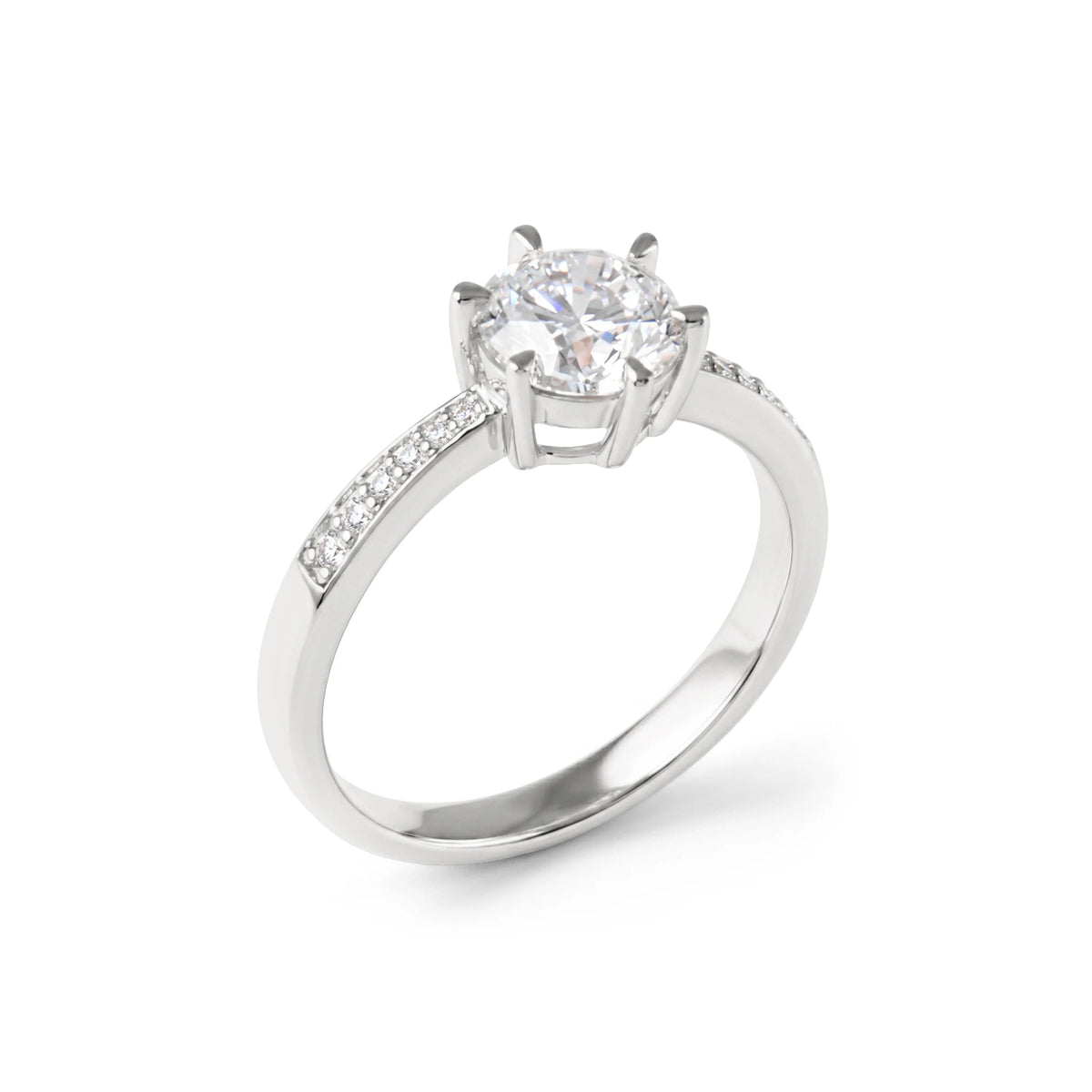 Round Brilliant Diamond Engagement Ring with Diamo View 5