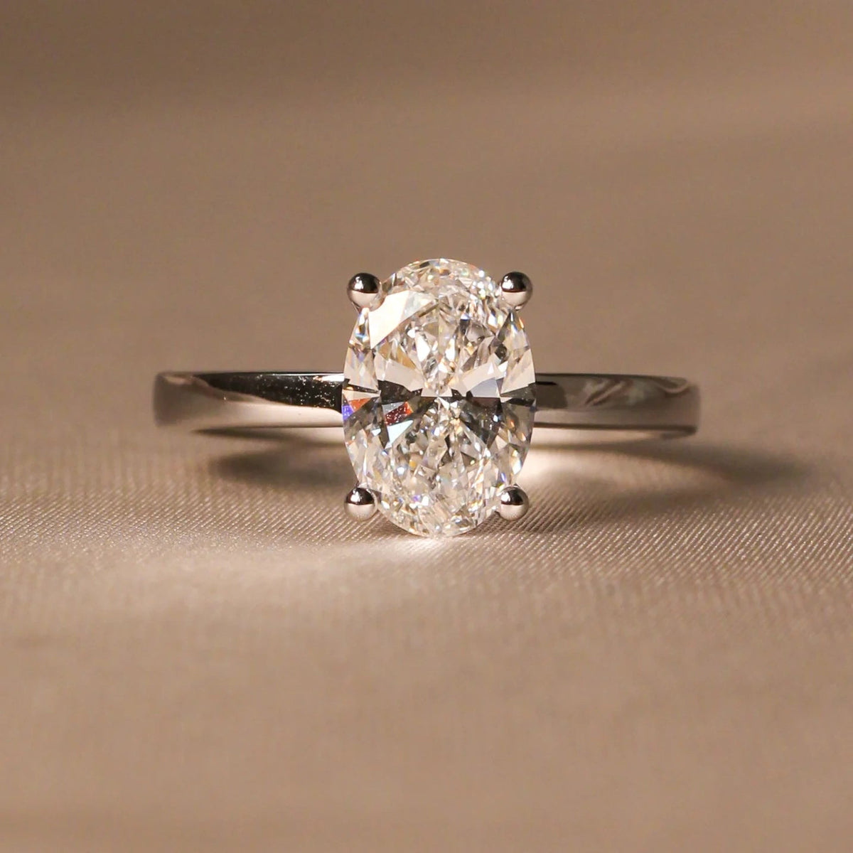 Oval Diamond 4-Prong Classic Solitaire Engagement View 2