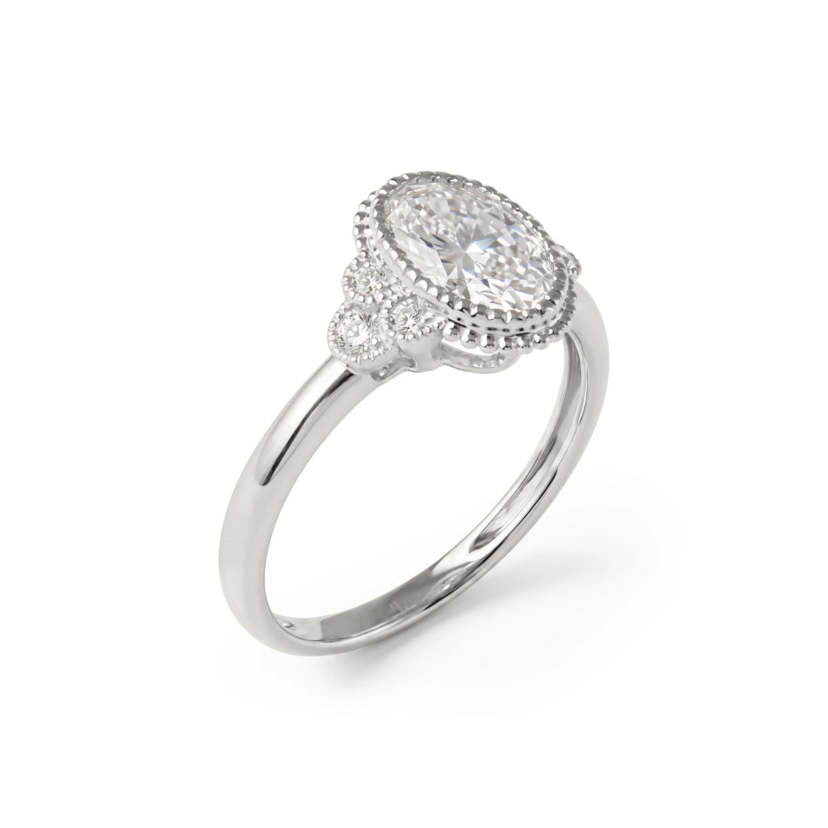 Vintage-inspired halo engagement ring with side a View 6