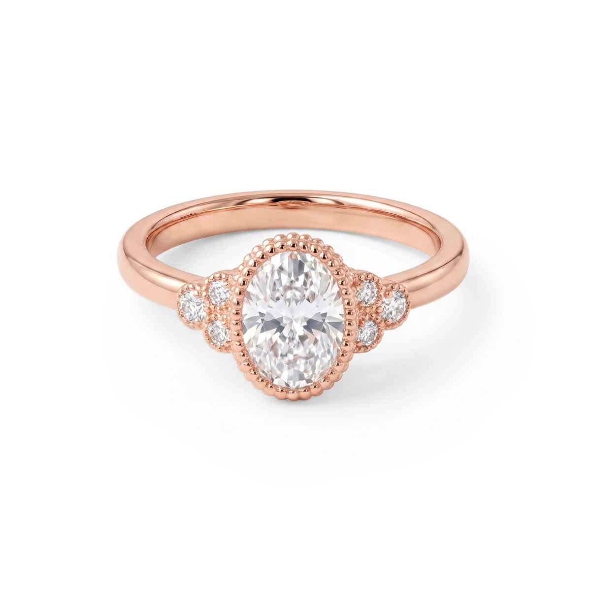 Vintage-inspired halo engagement ring with side a View 3