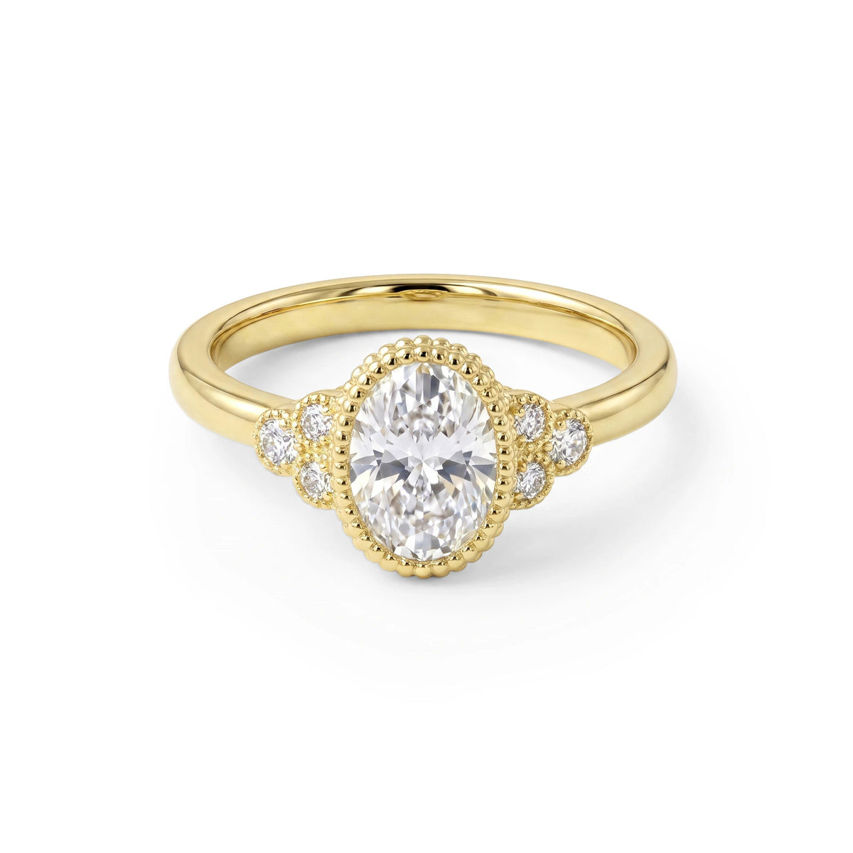 Vintage-inspired halo engagement ring with side a View 7