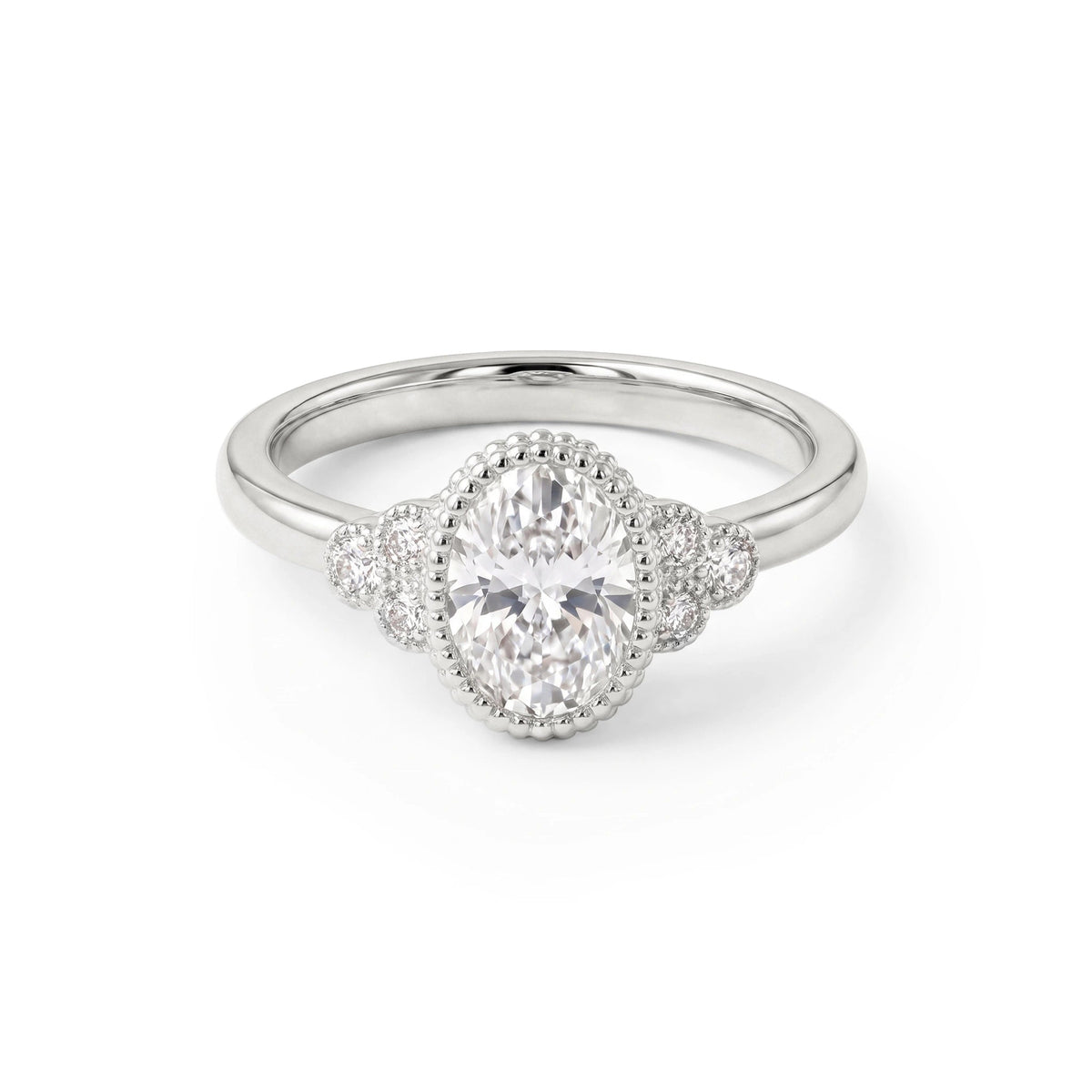 Vintage-inspired halo engagement ring with side a View 5
