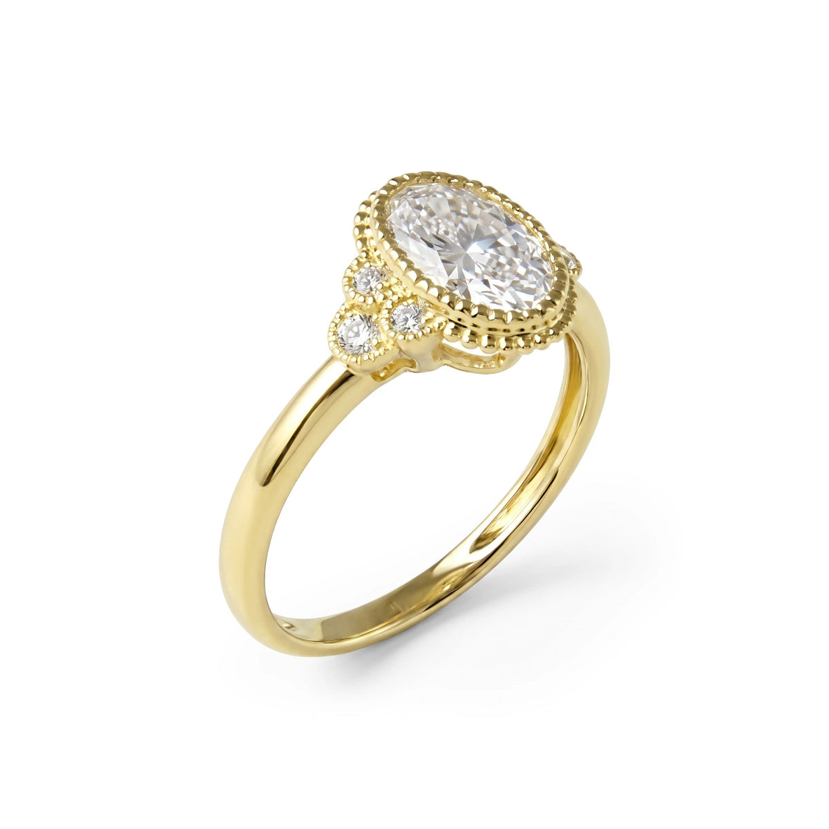 Vintage-inspired halo engagement ring with side a View 8