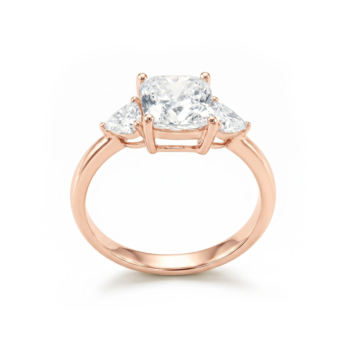 Cushion Cut Diamond Three-Stone Engagement Ring wi View 7