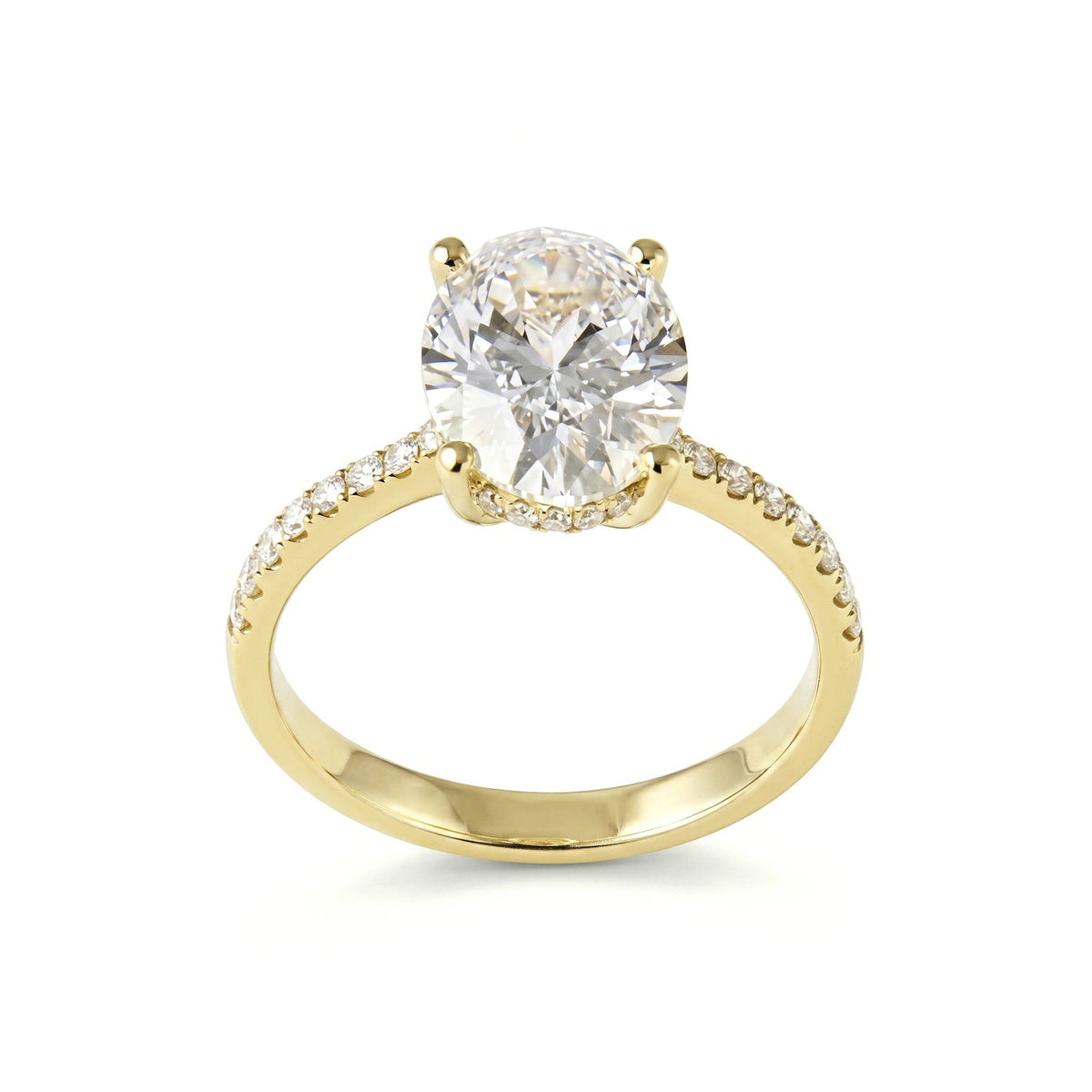 Oval Cut Diamond Four-Prong Engagement Ring with H View 10