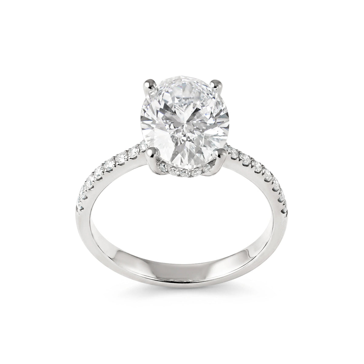 Oval Cut Diamond Four-Prong Engagement Ring with H View 7