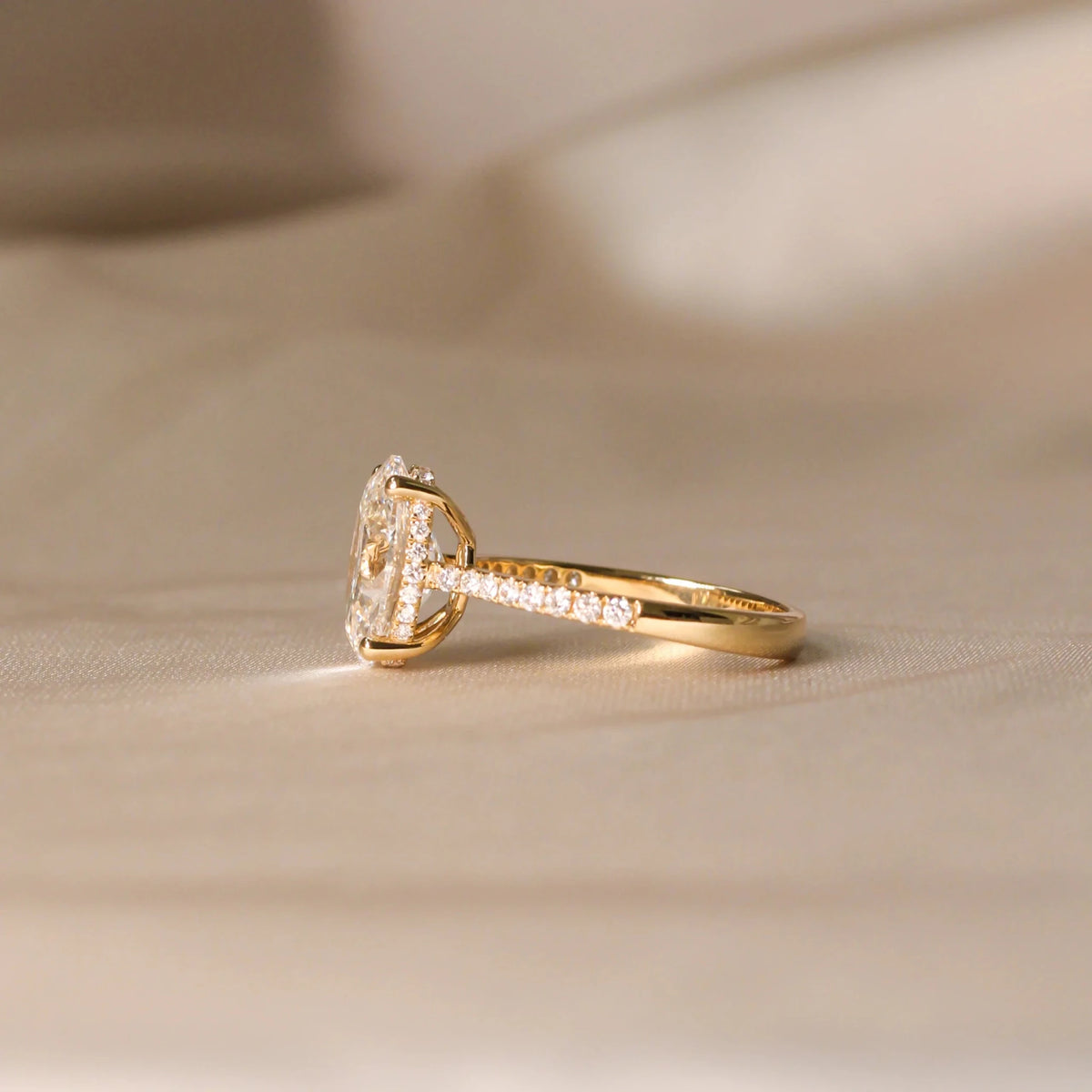 Oval Cut Diamond Four-Prong Engagement Ring with H View 12