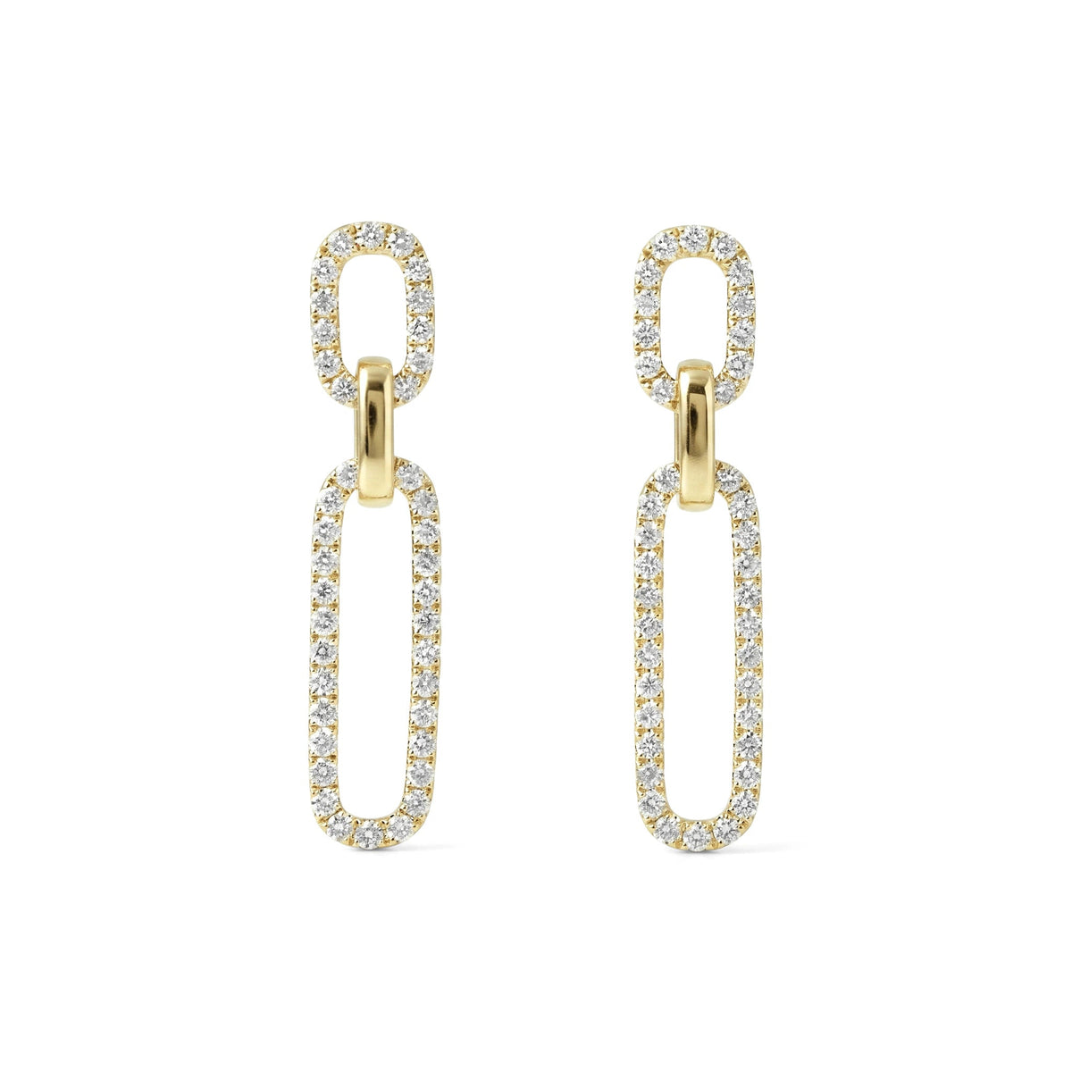 Diamond Paperclip Drop Earrings View 4