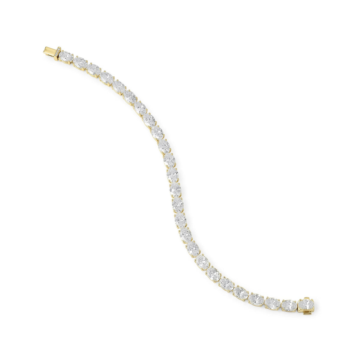 East West Oval Diamond Tennis Bracelet View 7