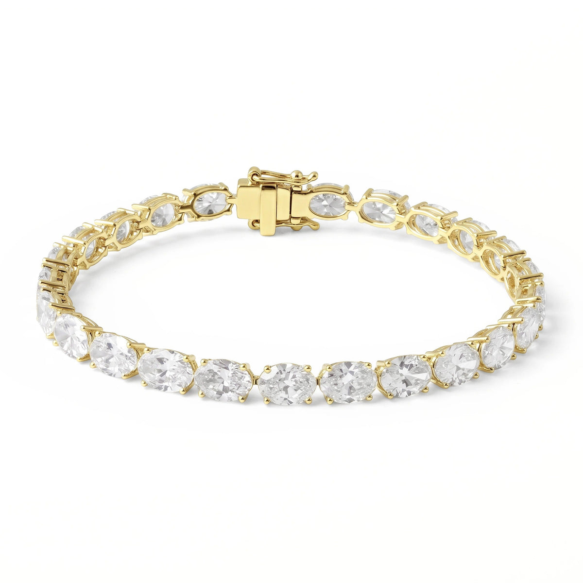 East West Oval Diamond Tennis Bracelet View 6