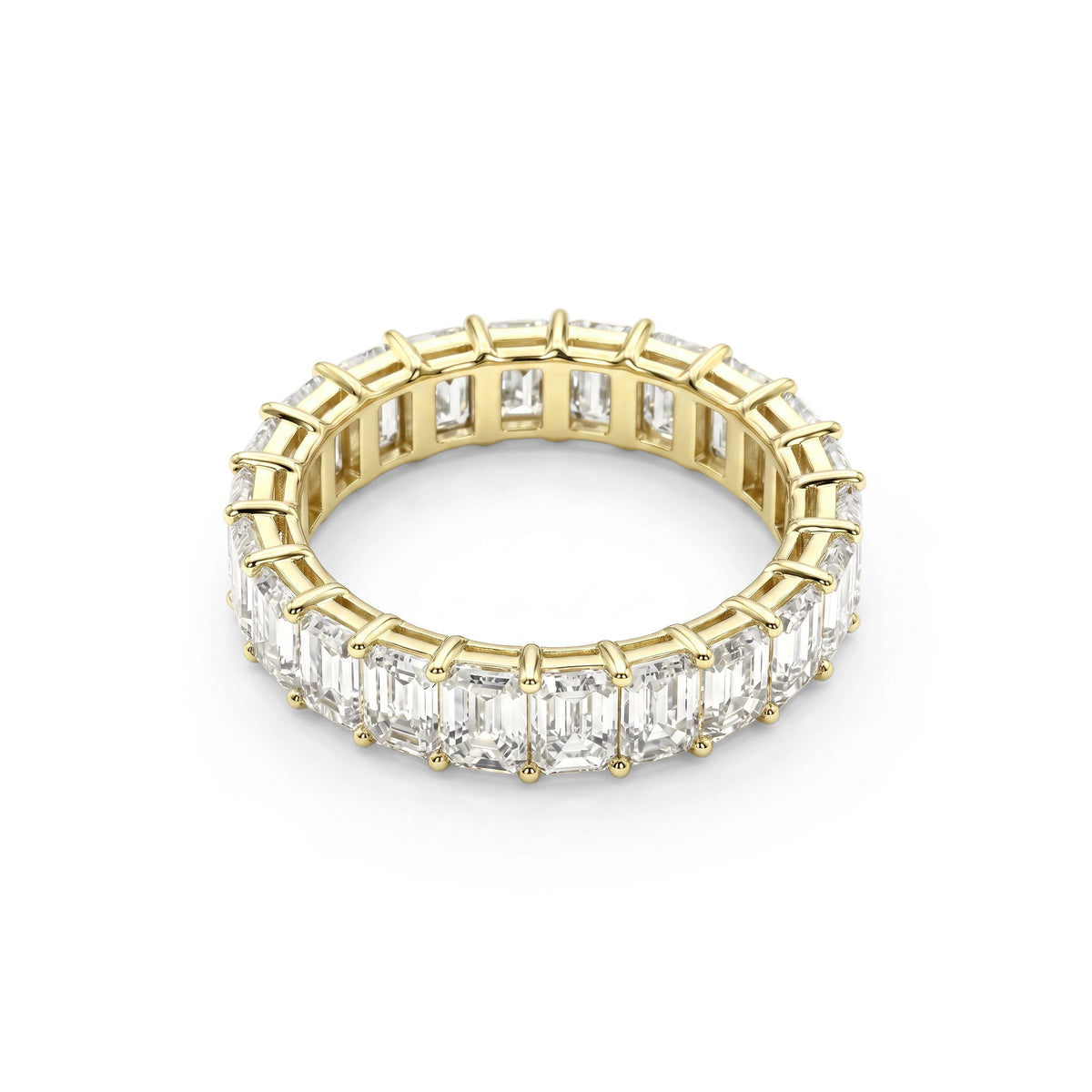 Emerald-Cut Diamond Shared-Prong Eternity Wedding View 9
