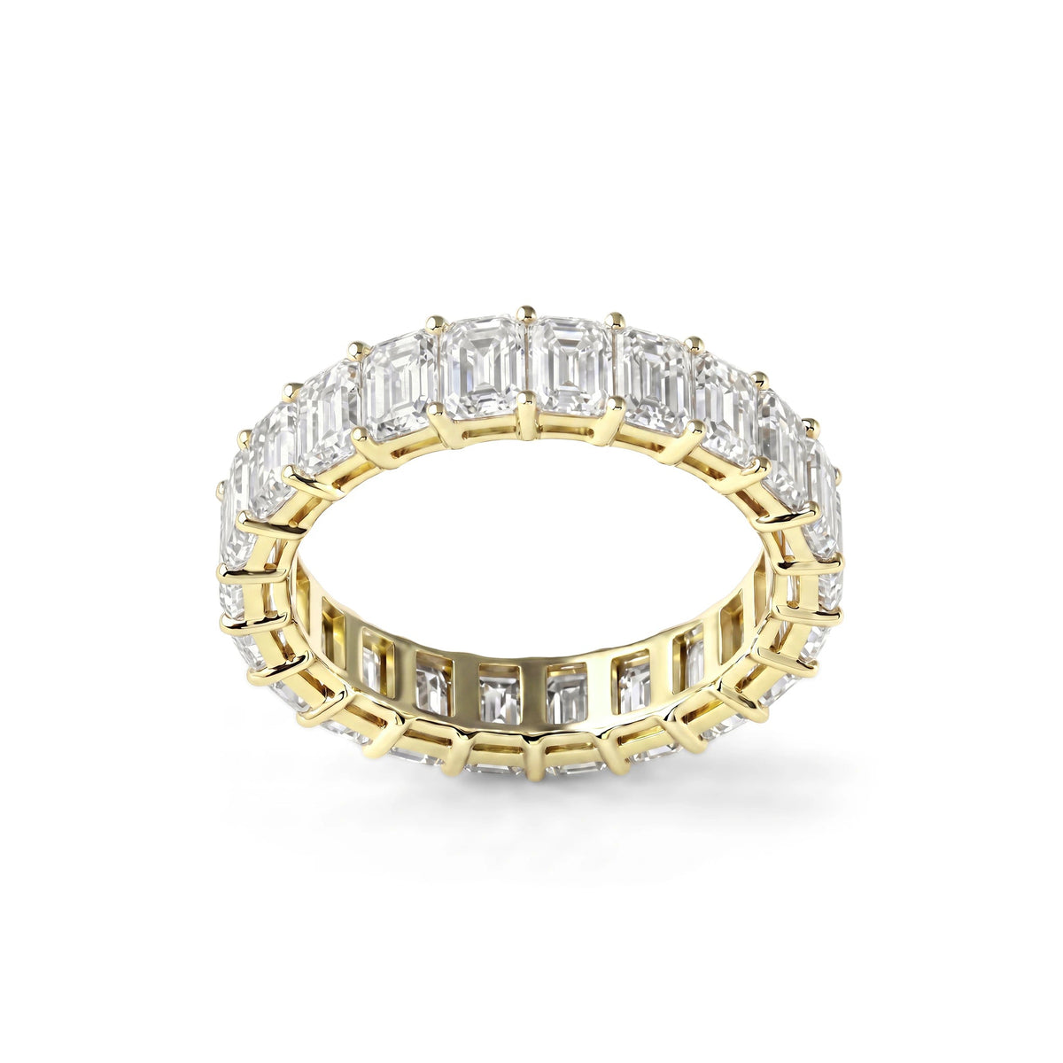 Emerald-Cut Diamond Shared-Prong Eternity Wedding View 10