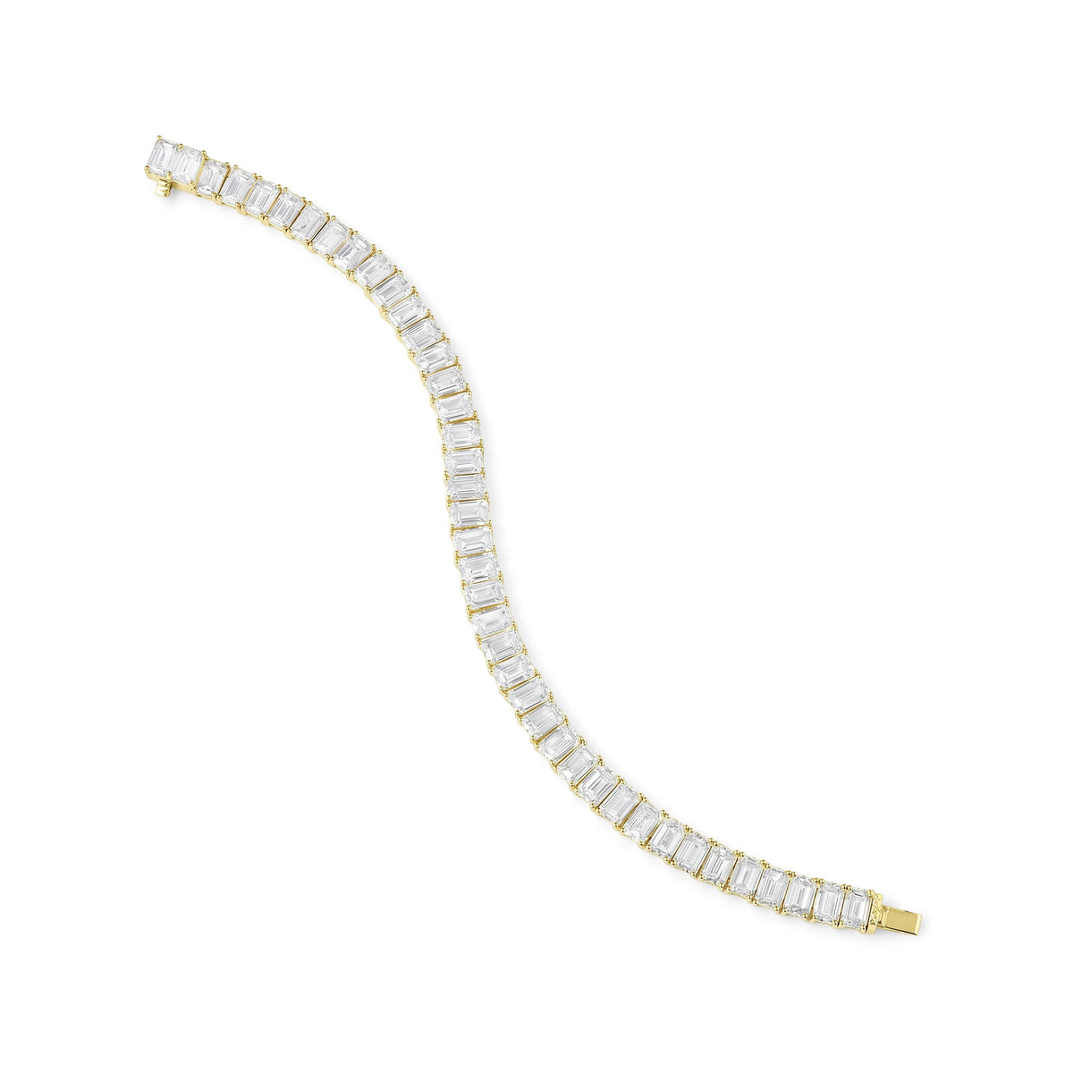 Emerald-Cut Diamond Tennis Bracelet View 7