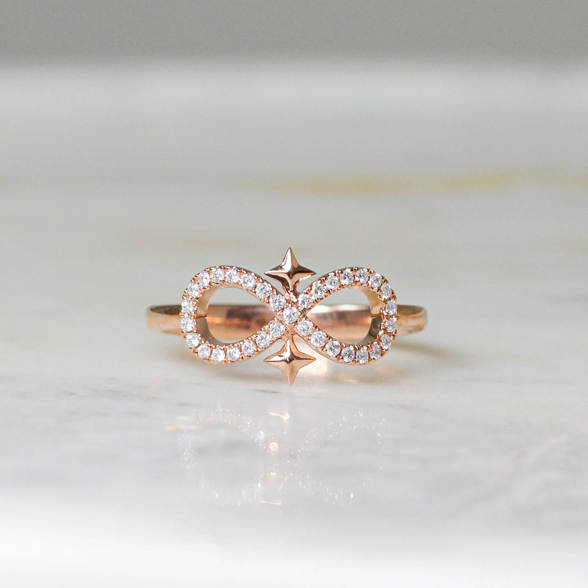 'Eternal' Design Infinity Star Motif Diamond Ring View 4
