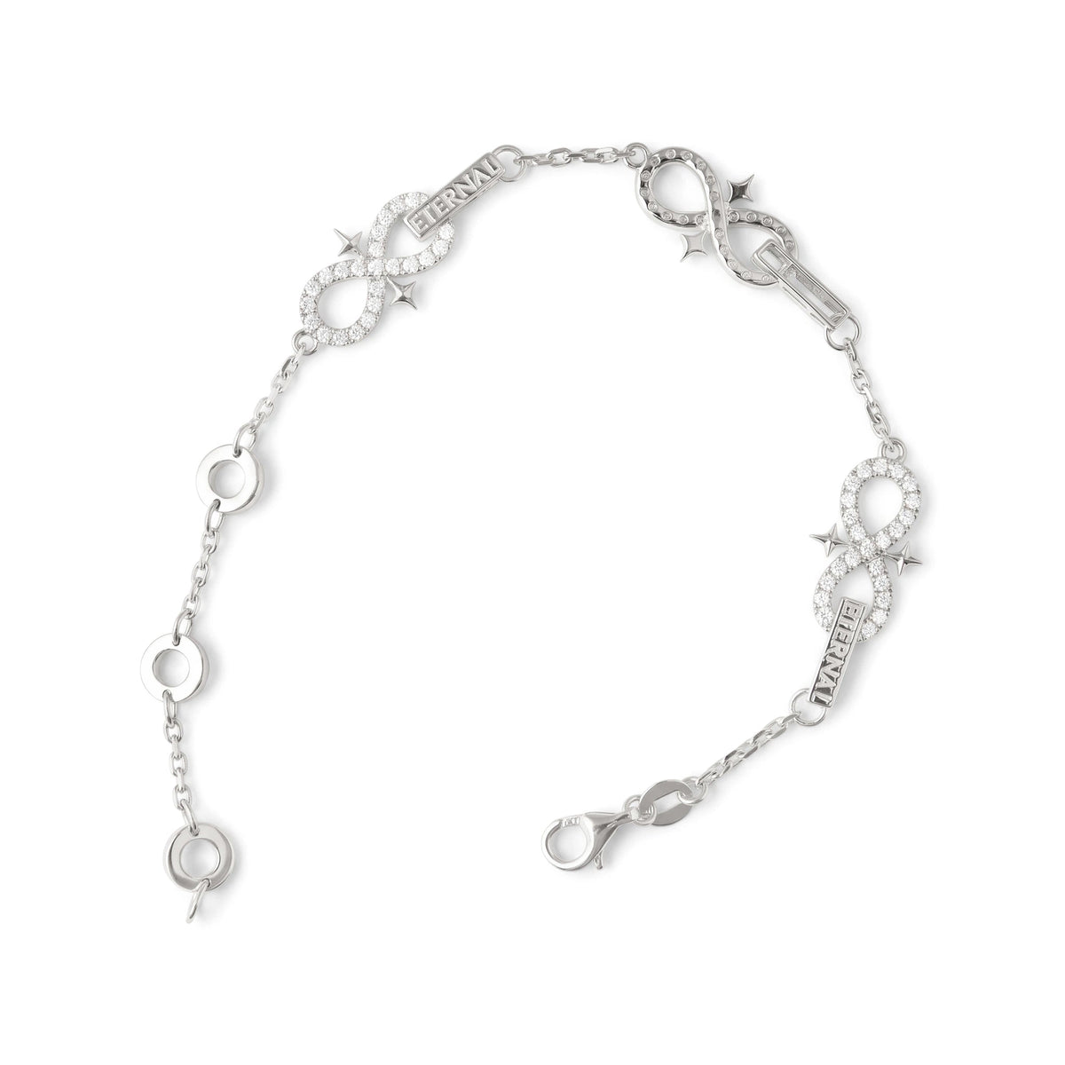 'Eternal' Diamond Infinity Charm Bracelet View 2