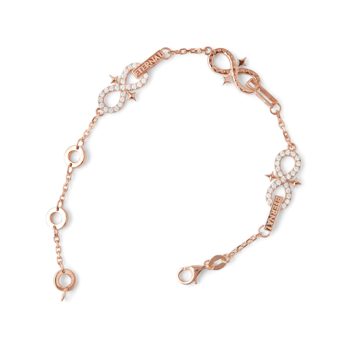 'Eternal' Diamond Infinity Charm Bracelet ROSE 10K