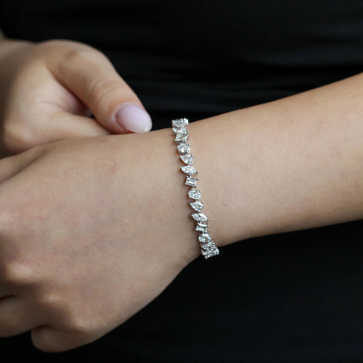Fancy Mixed Cut Diamond Tennis Bracelet ROSE 10K