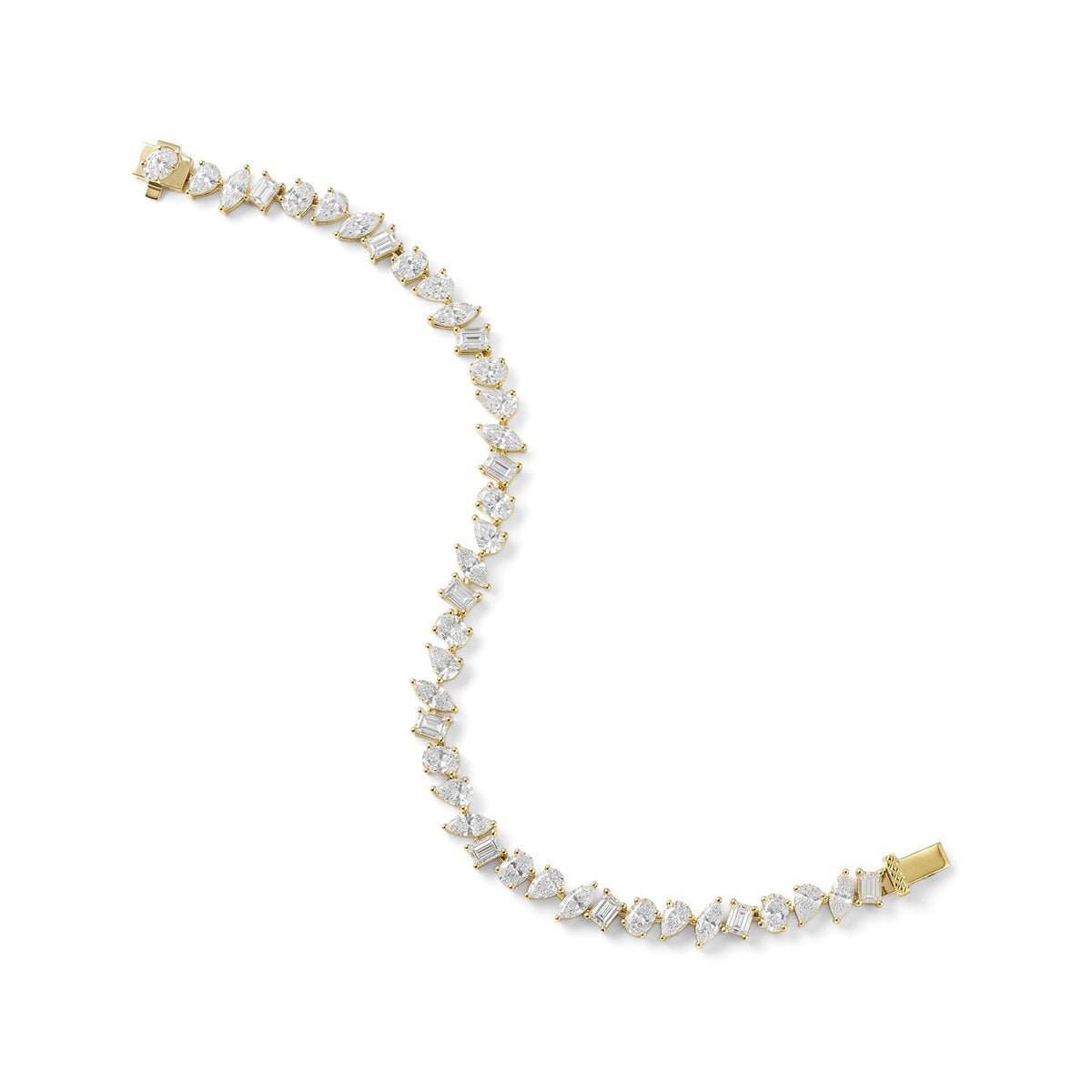 Fancy Mixed Cut Diamond Tennis Bracelet View 9
