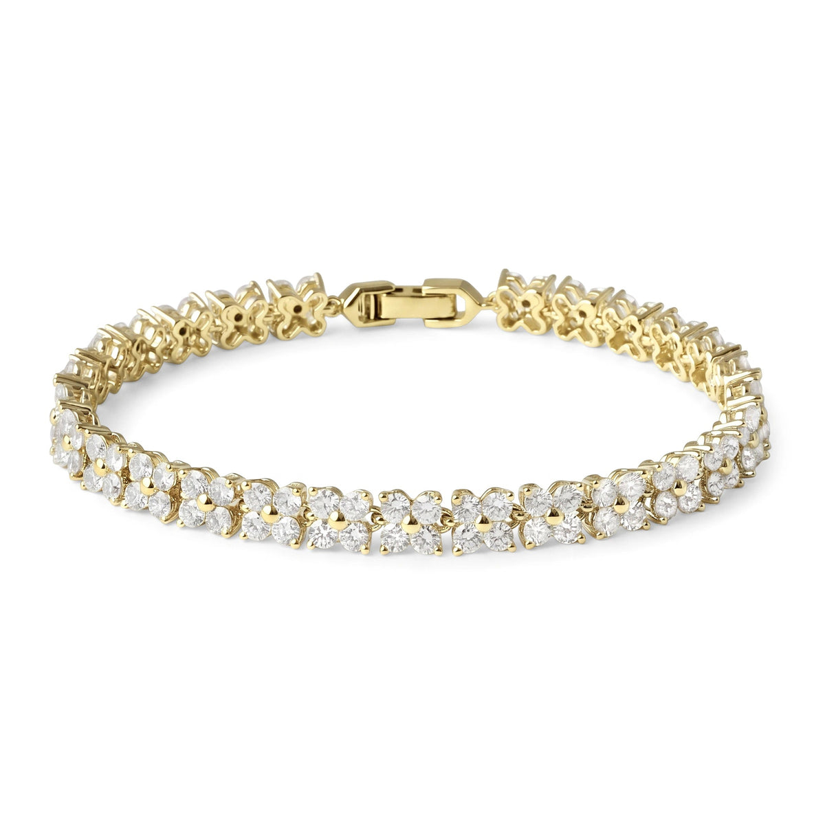 Floral Cluster Diamond Tennis Bracelet View 7