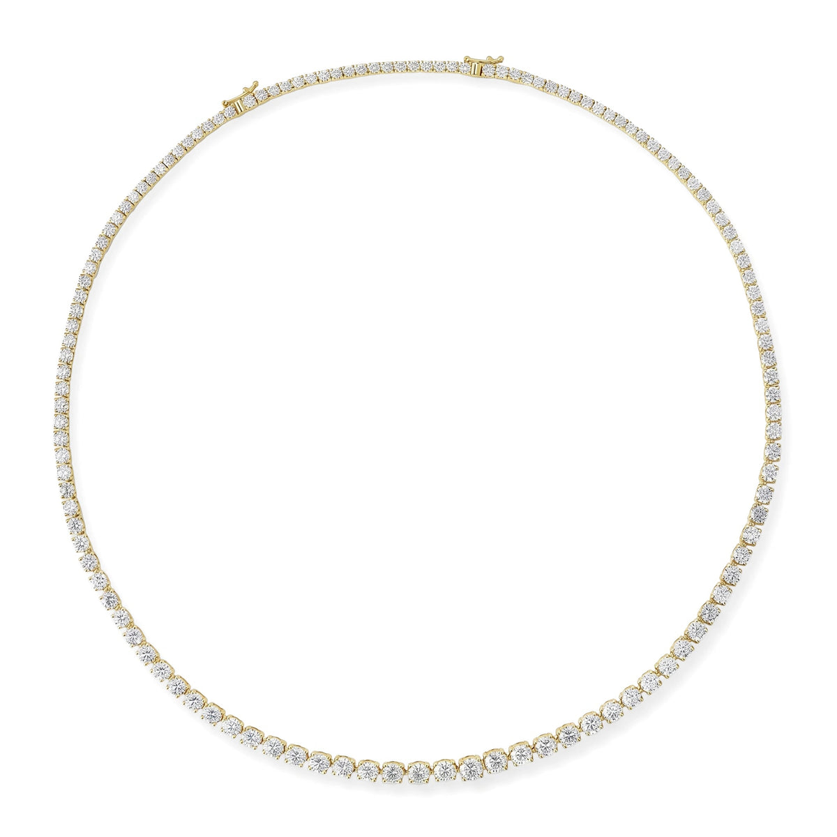Graduated Round Brilliant Diamond Riviera Necklace View 5