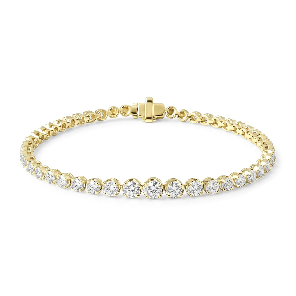 Graduated Round Cut Diamond Tennis Bracelet View 7