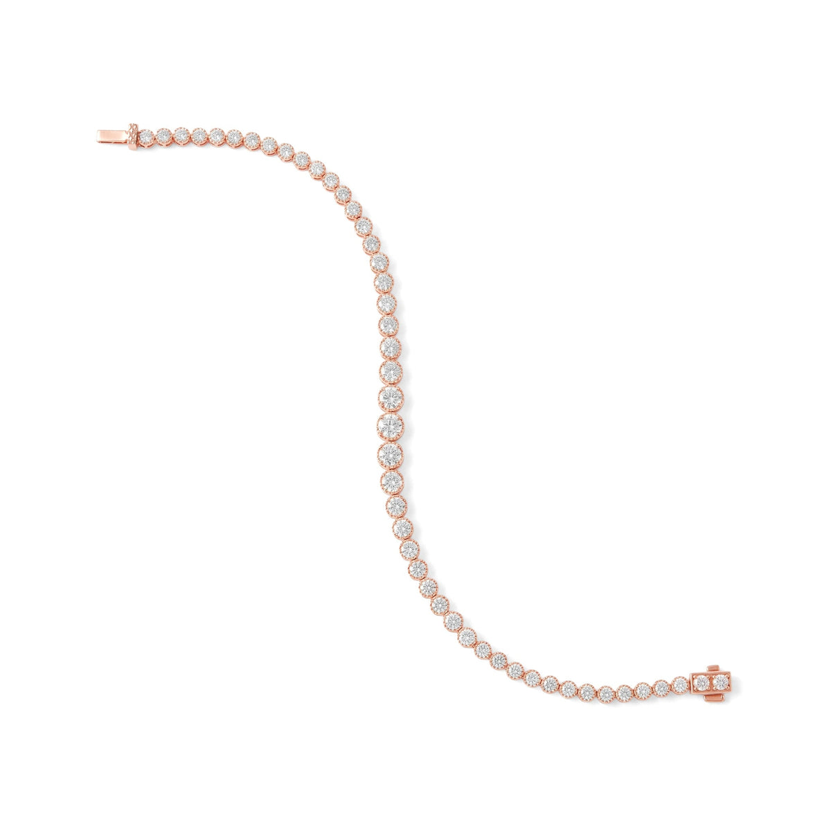 Graduated Round Cut Diamond Tennis Bracelet View 4