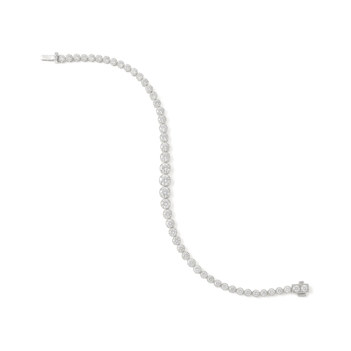 Graduated Round Cut Diamond Tennis Bracelet View 6