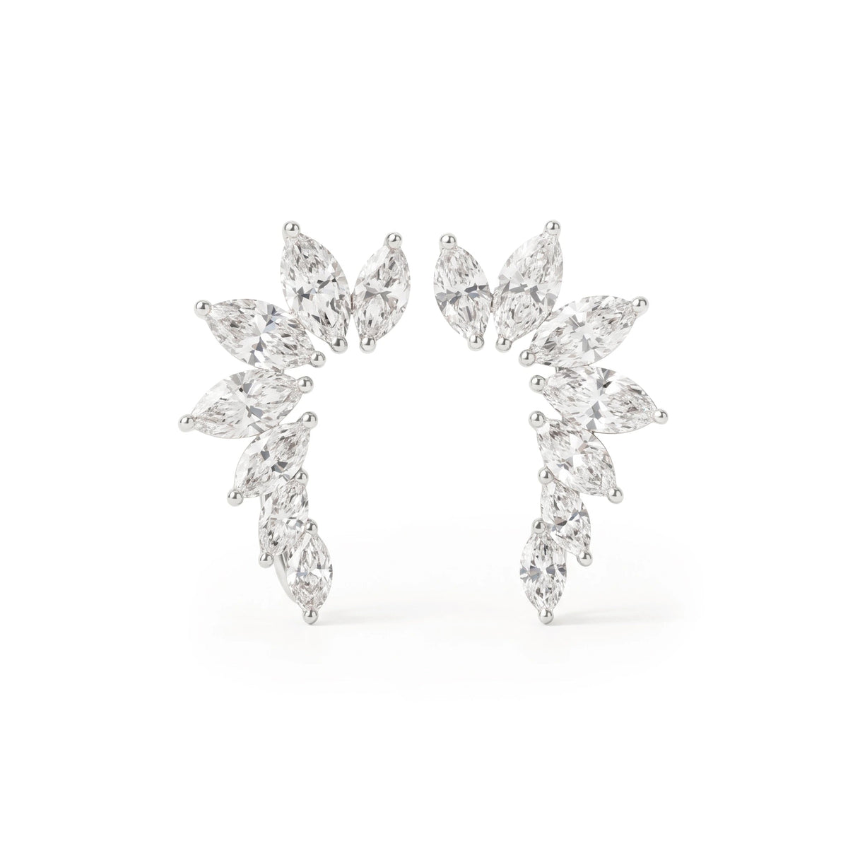 Marquise Arc Diamond Ear Climbers View 2