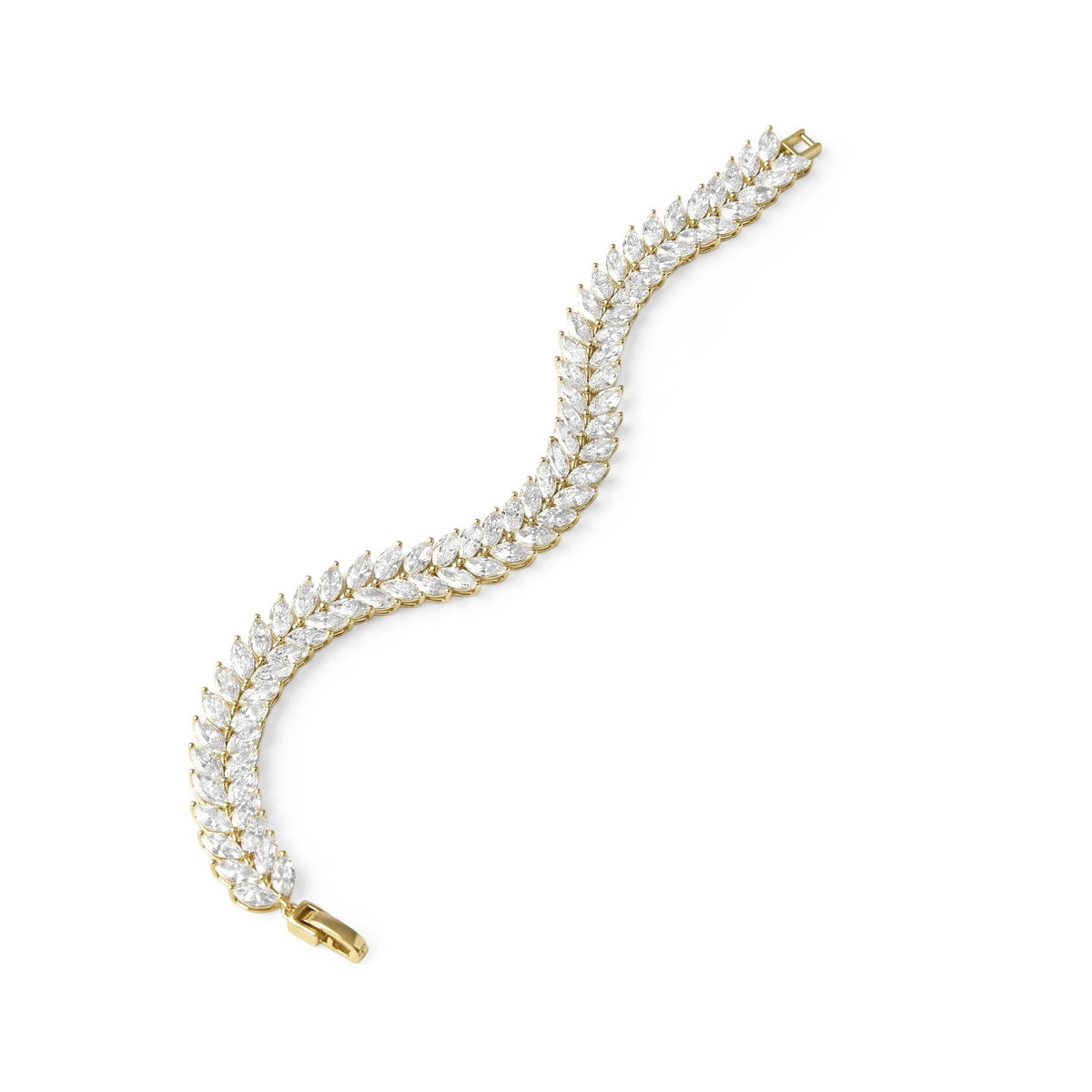 Marquise Diamond Laurel Leaf Tennis Bracelet View 6