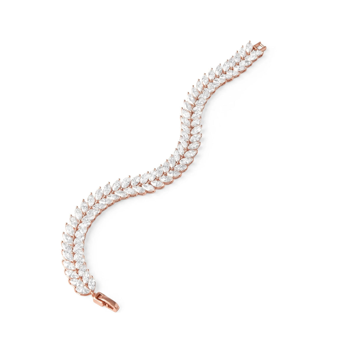 Marquise Diamond Laurel Leaf Tennis Bracelet View 2