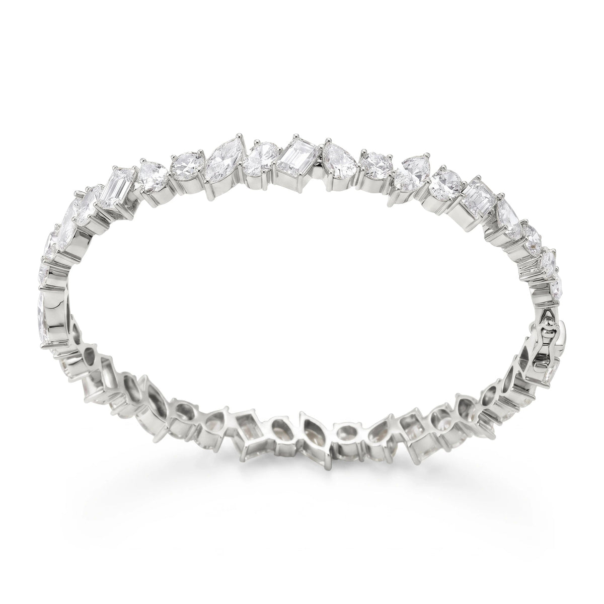 Mixed Fancy Cut Diamond Eternity Bangle View 4