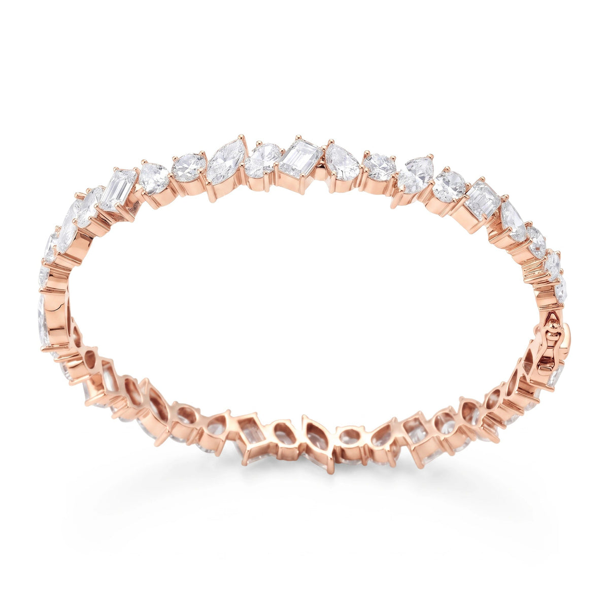Mixed Fancy Cut Diamond Eternity Bangle View 2