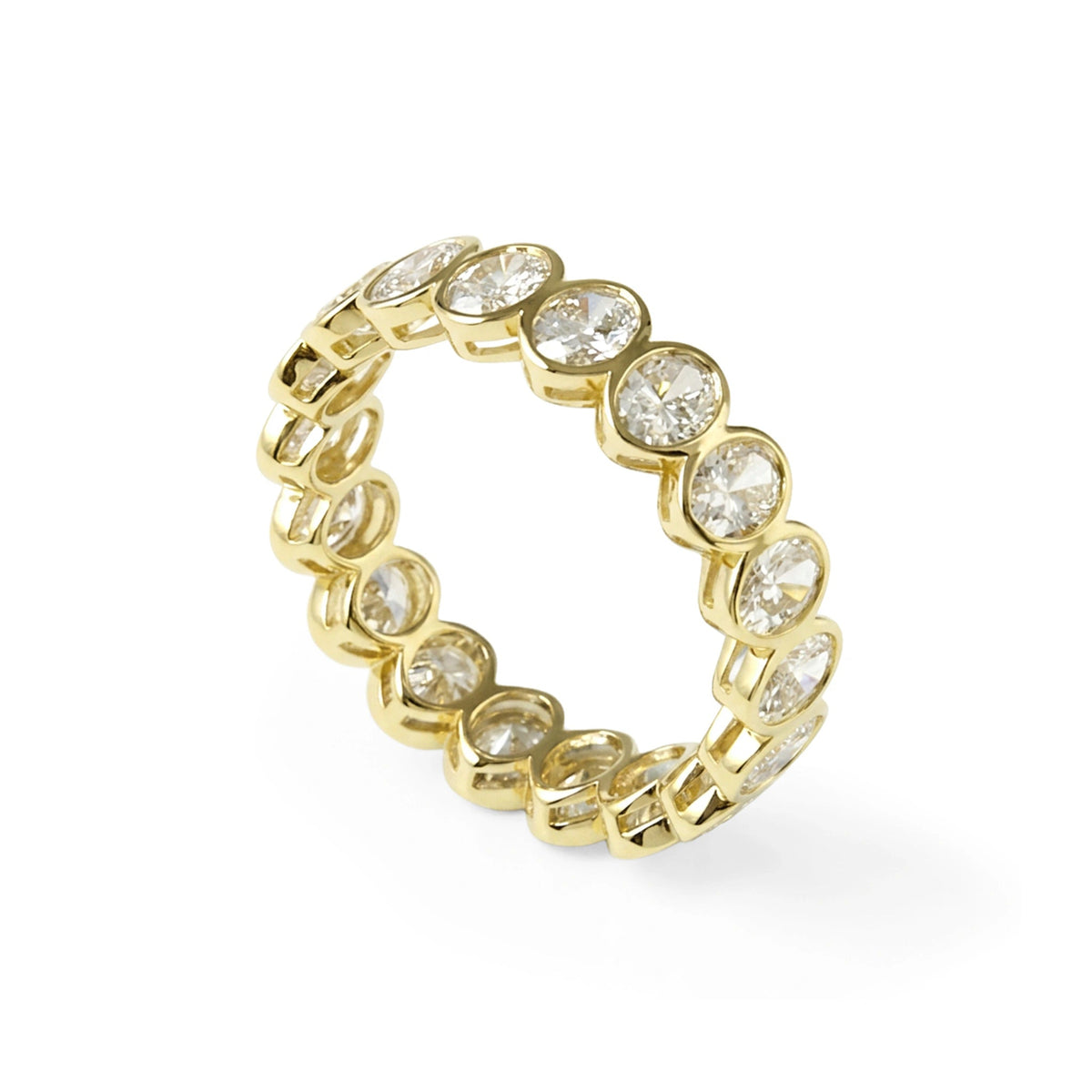 Modern Bezel Oval-Cut Diamond Eternity Ring View 7