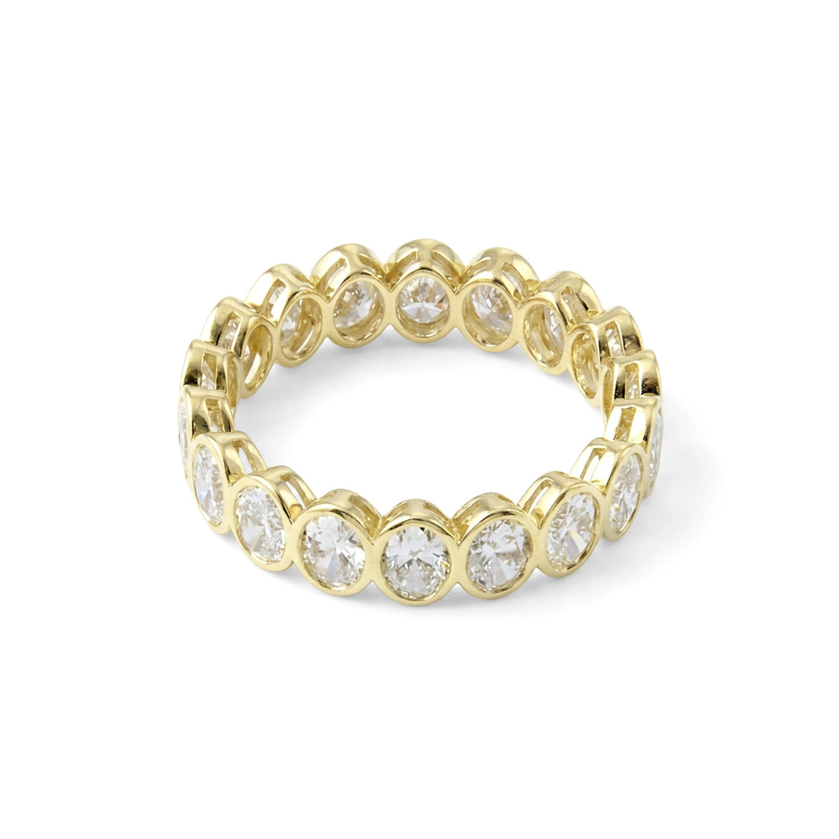 Modern Bezel Oval-Cut Diamond Eternity Ring ROSE 10K