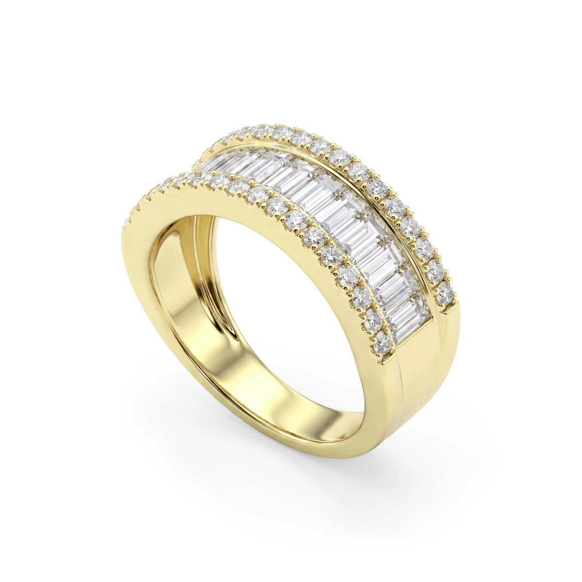 MULTI ROW DESIGN OF BAGUETTE-CUT AND ROUND BRILLIA View 7