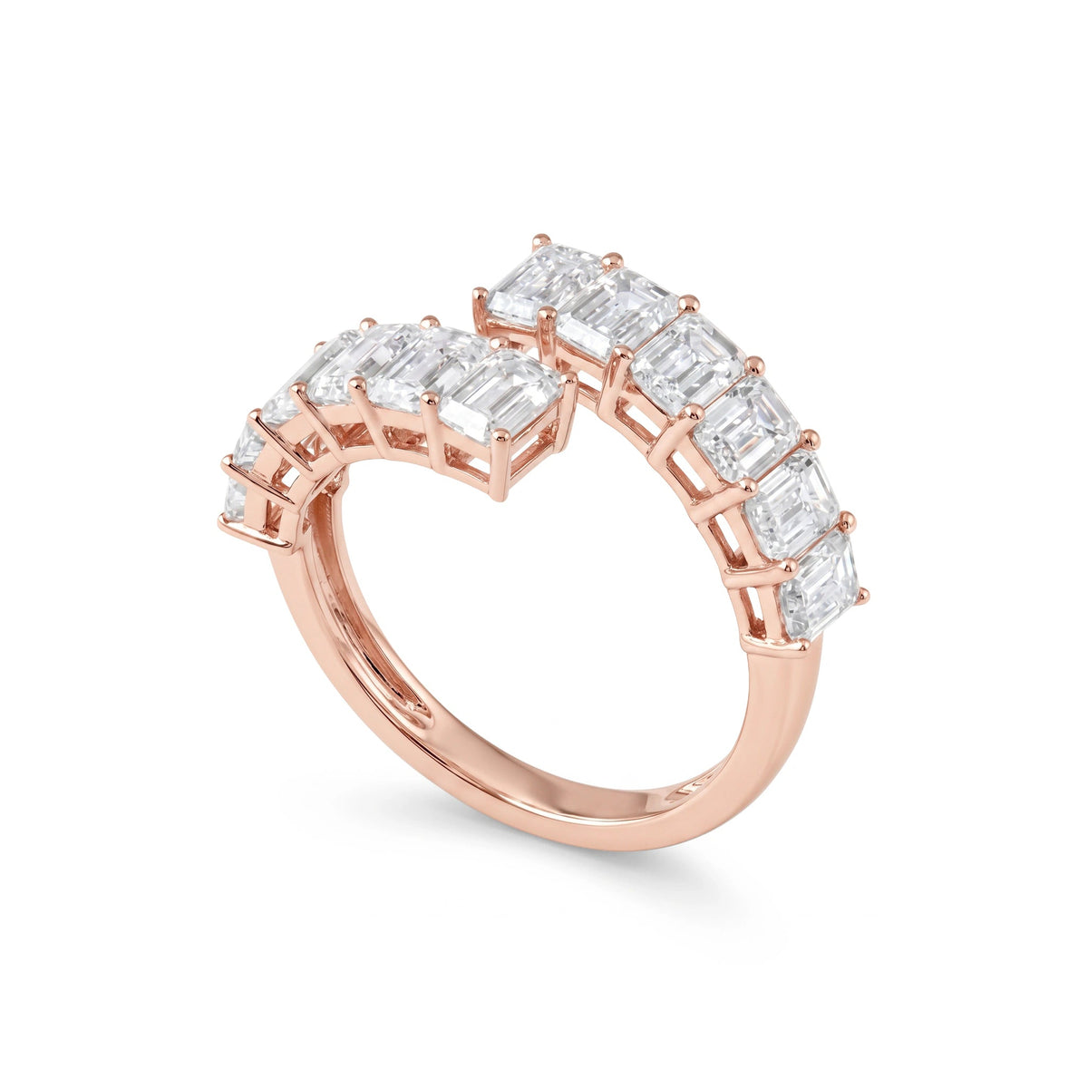 Open Emerald-Cut Diamond Wrap Band View 5