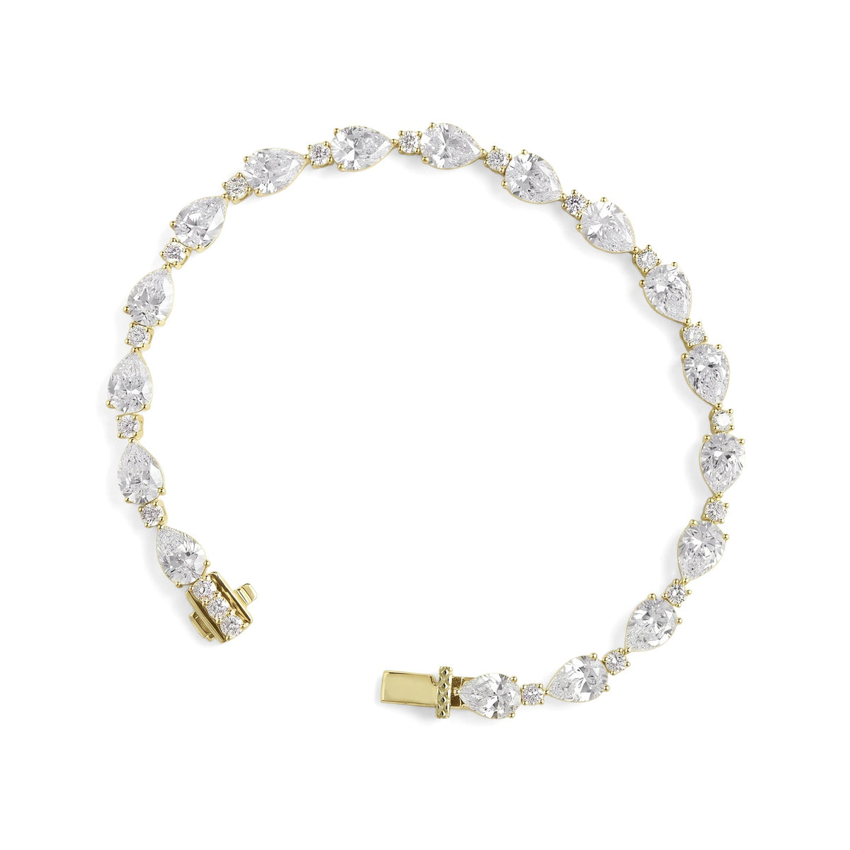 Pear-Cut Diamond East-West Line Bracelet View 7