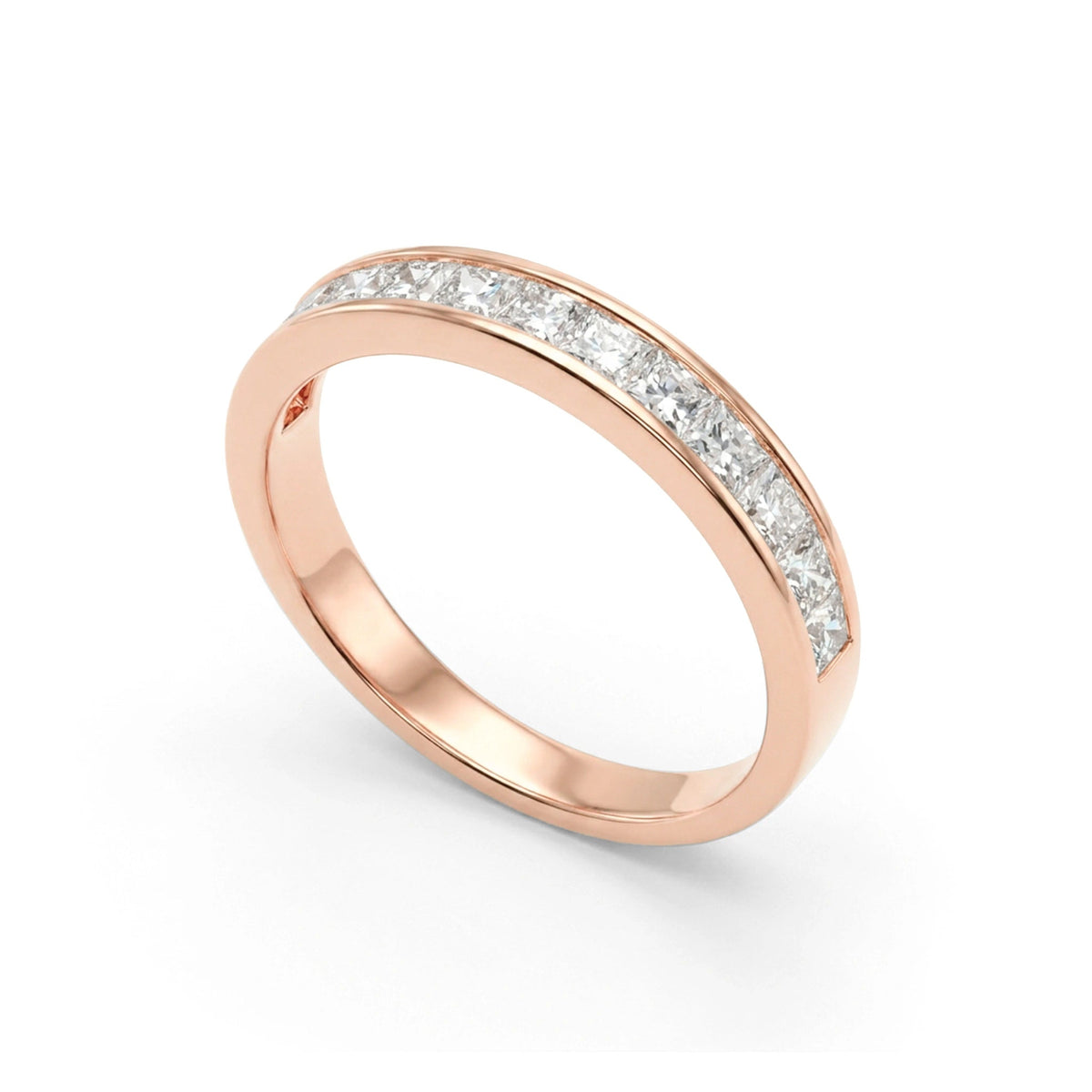 Princess-Cut Diamond Channel-Set Wedding Band View 7