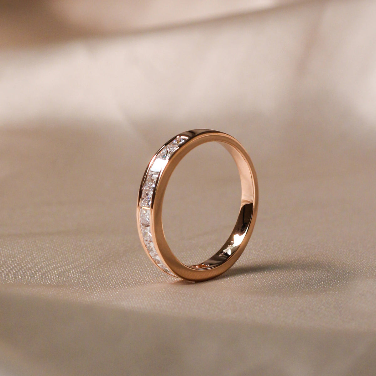 Princess-Cut Diamond Channel-Set Wedding Band View 3