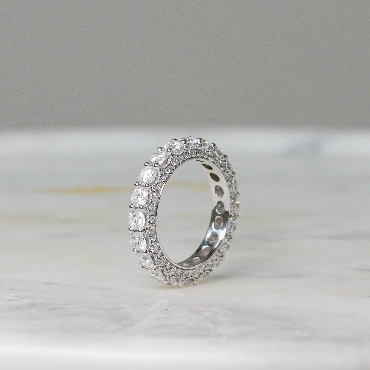 Round Brilliant Cut Diamond Shared-Prong Eternity View 2