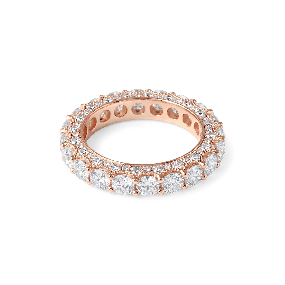Round Brilliant Cut Diamond Shared-Prong Eternity View 3