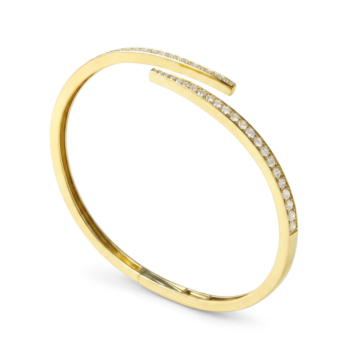Round Diamond Pave Open Bypass Bangle View 6
