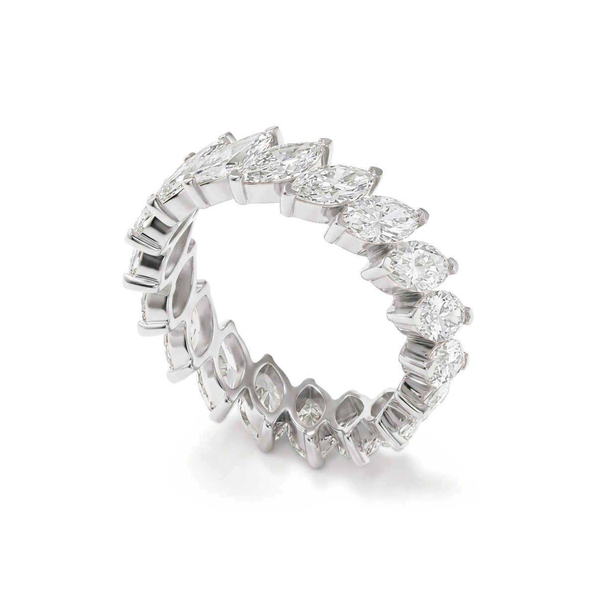 Slanted Marquise-Cut Diamond Shared-Prong Eternity View 6