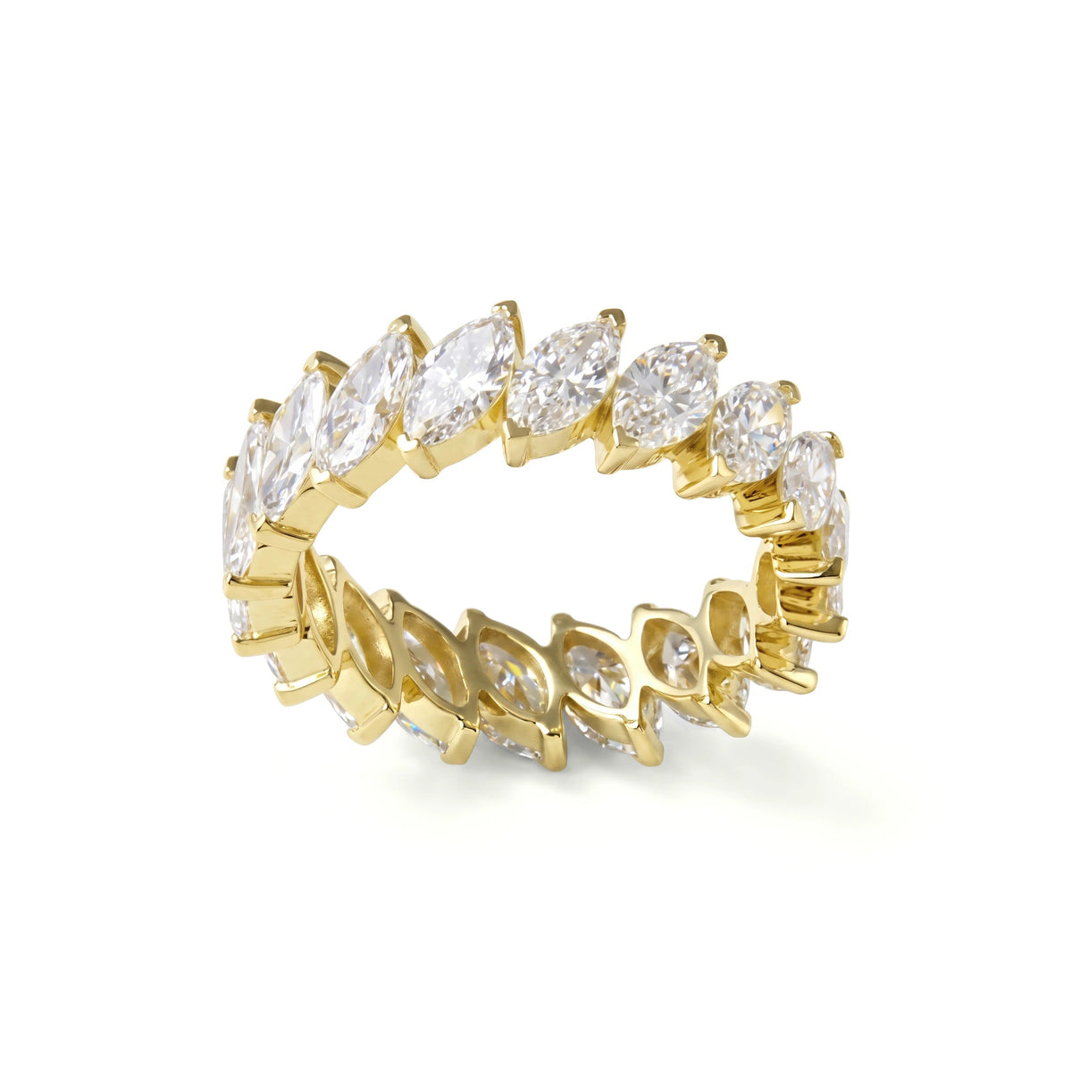 Slanted Marquise-Cut Diamond Shared-Prong Eternity View 8