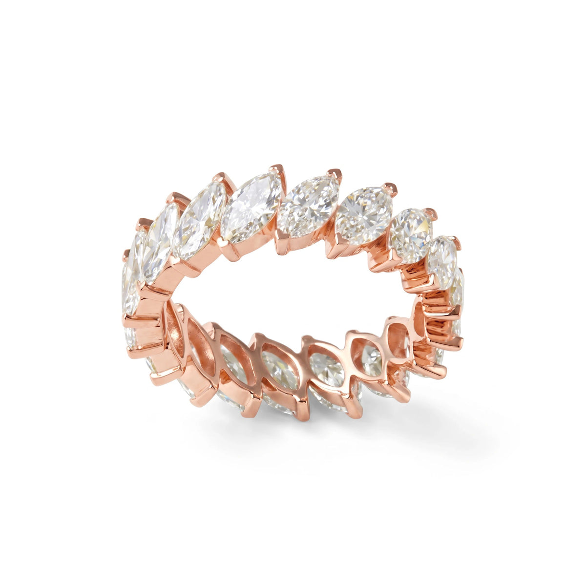 Slanted Marquise-Cut Diamond Shared-Prong Eternity View 2