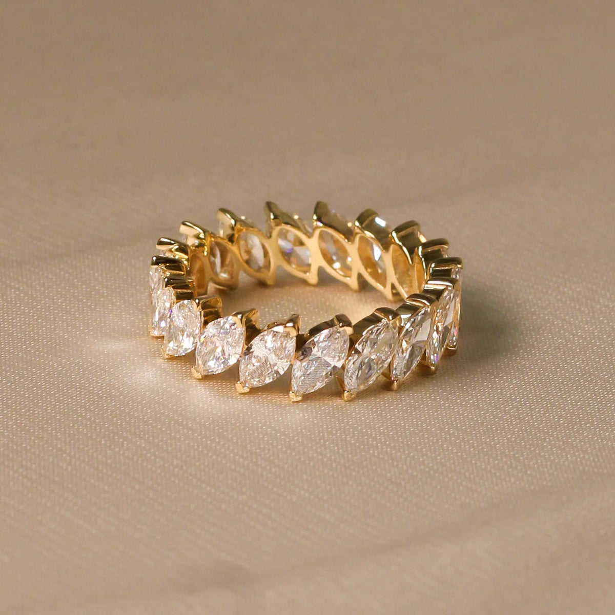 Slanted Marquise-Cut Diamond Shared-Prong Eternity View 13