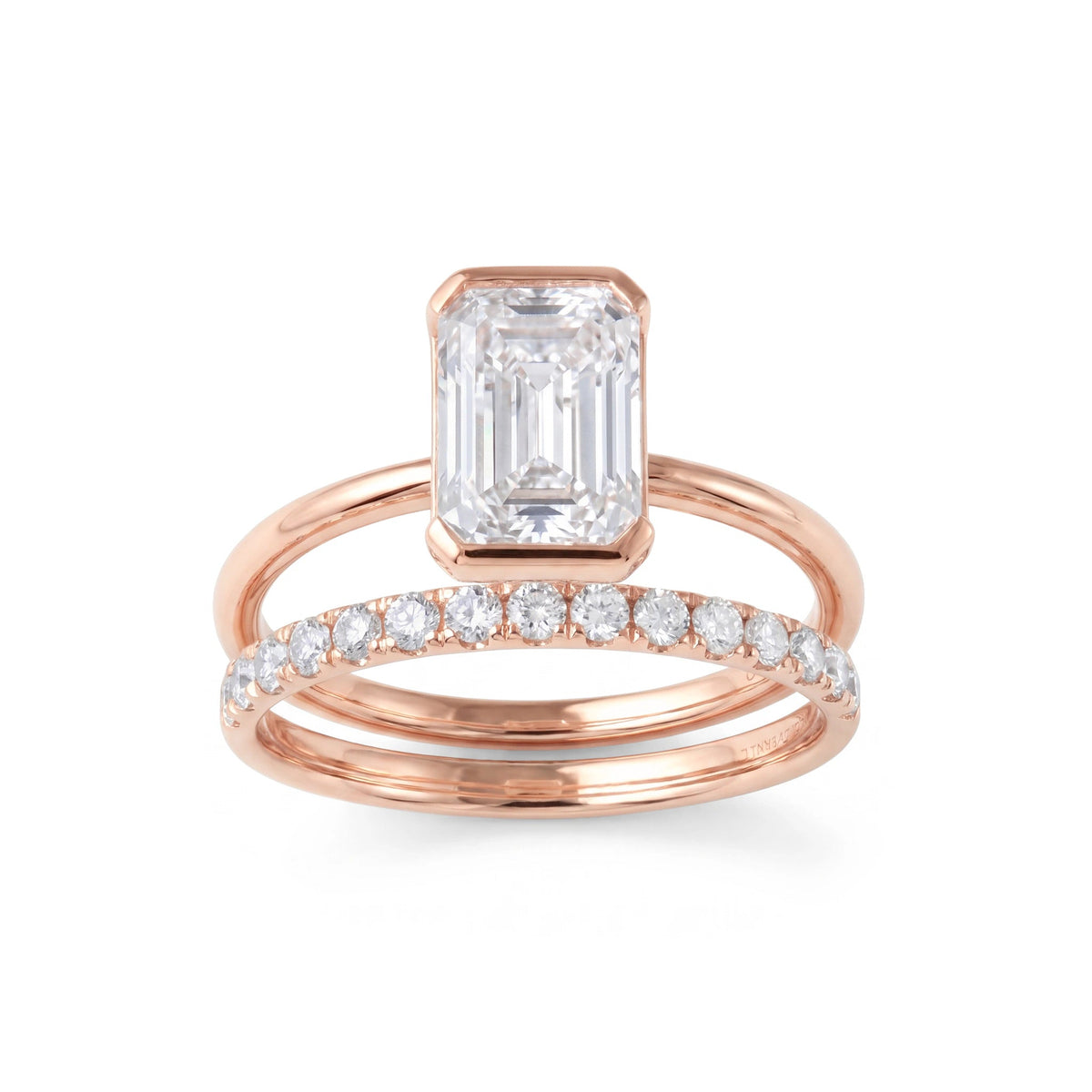 Bezel-Set Emerald-Cut Diamond Engagement Ring & We View 6