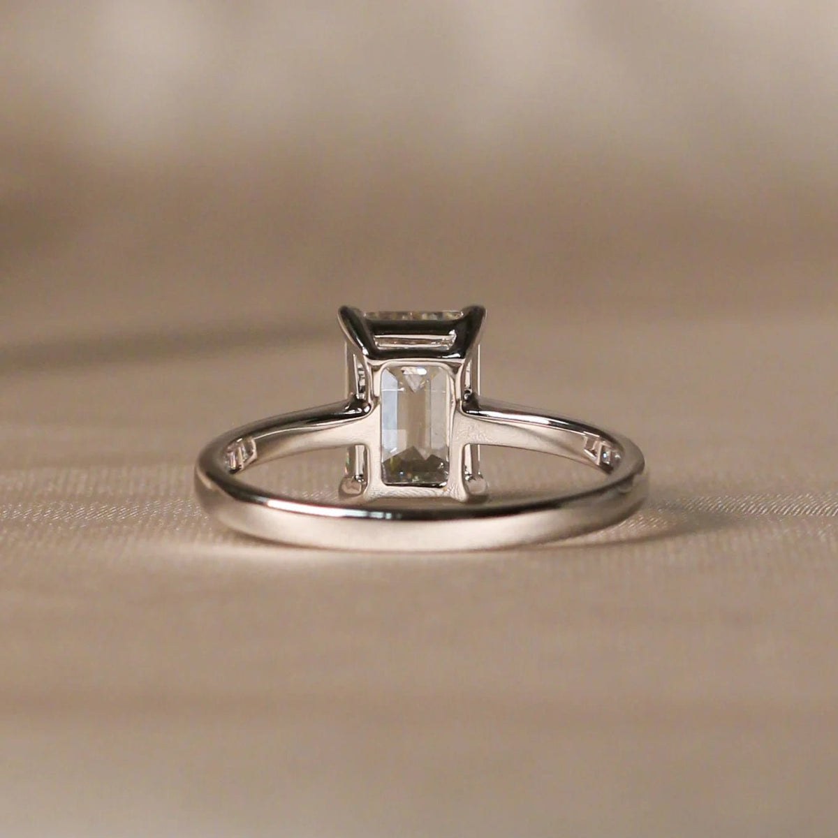 Emerald-Cut Diamond 4-Prong Classic Solitaire Enga View 3
